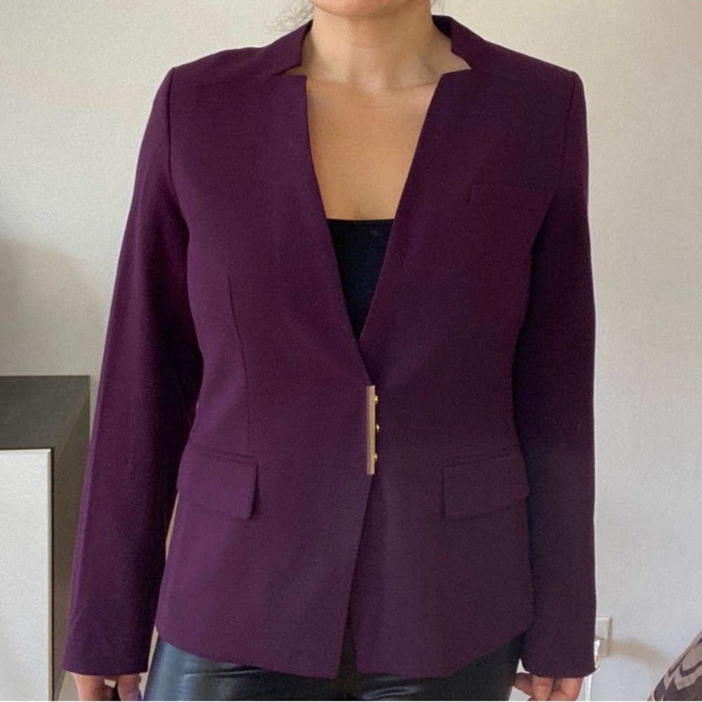 Size 10 deep purple with gold accents Calvin Klein Blazer Suit Jacket lined